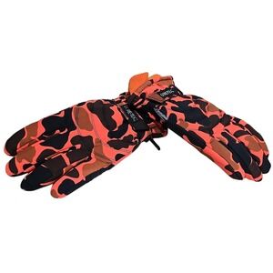 VINTAGE Bushmaster 3M Thinsulate Gore-Tex‎ Orange Camo XL Gloves Mens Brand NEW